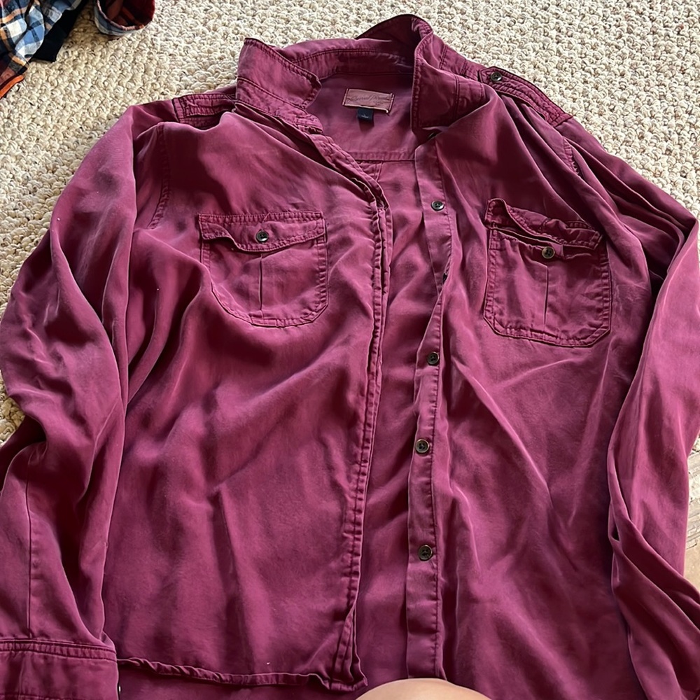 Universal threads burgundy button down shirt